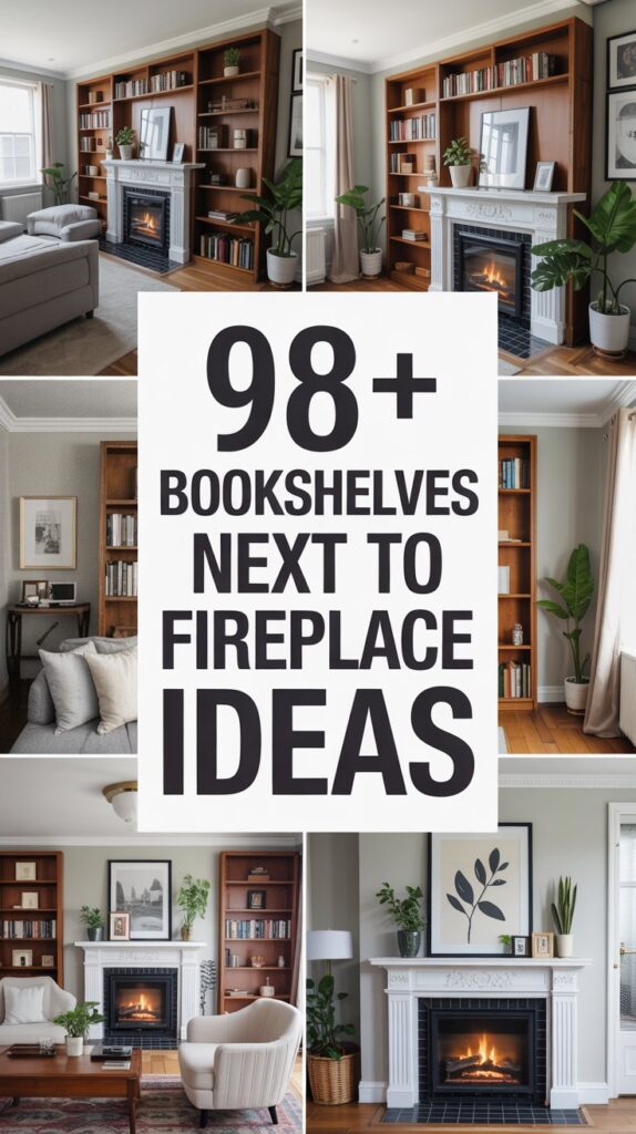 Bookshelves Next to Fireplace Ideas