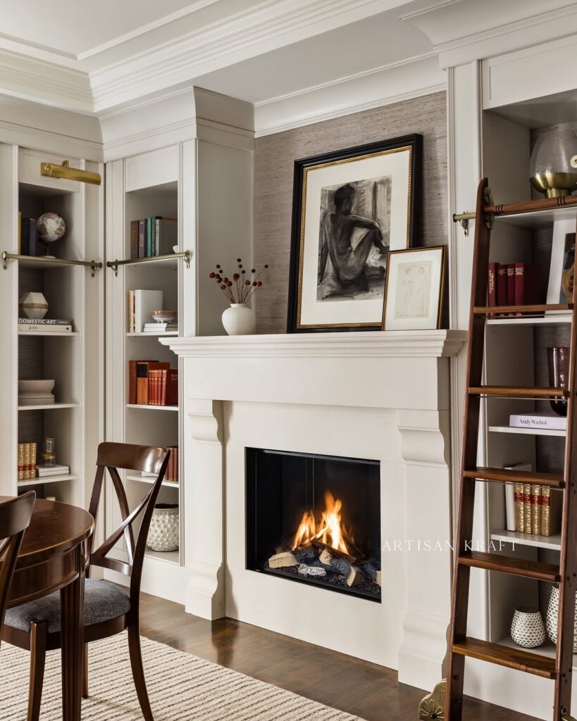 Bookshelves Next to Fireplace Ideas